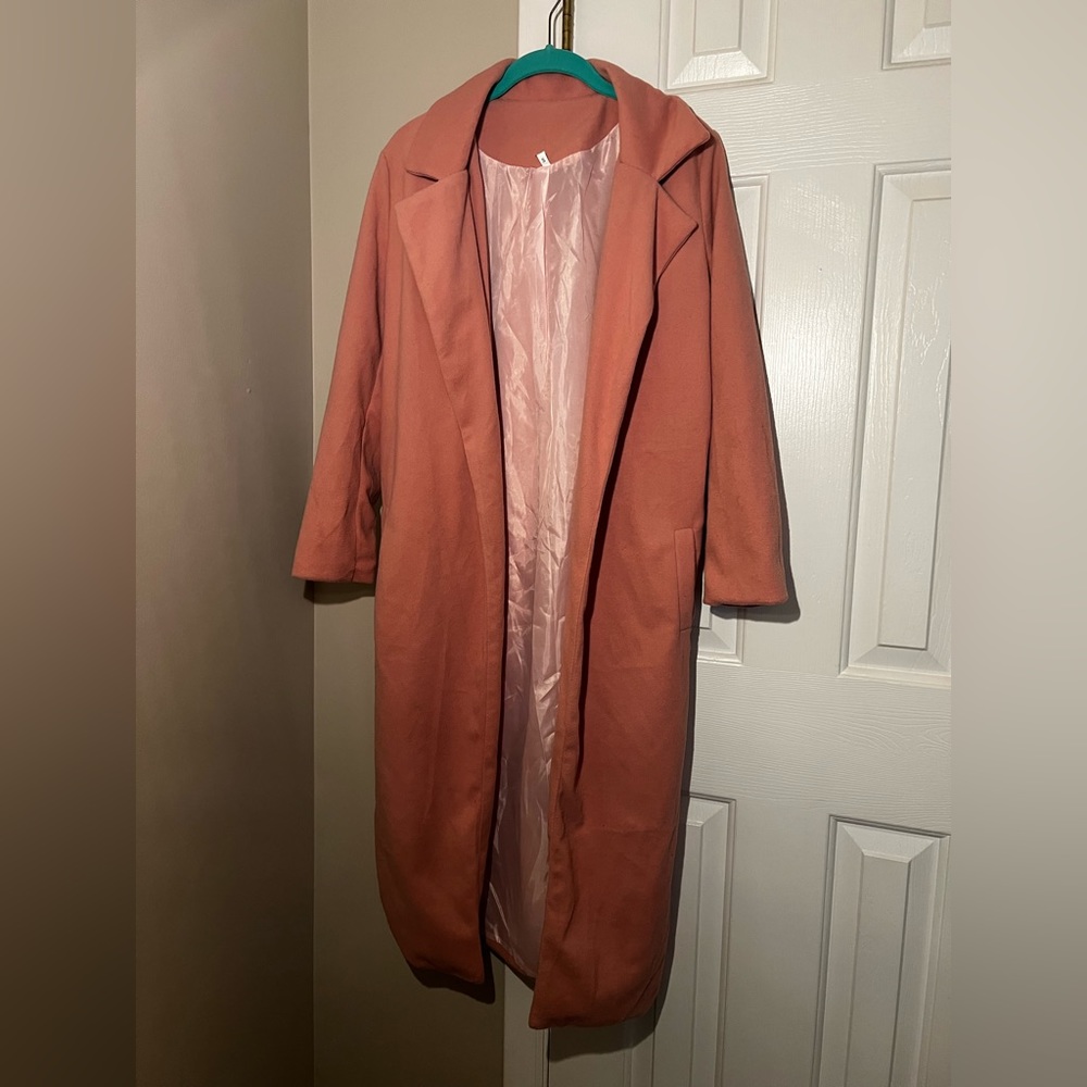 Maybe Pink Knee Length Coat - Small